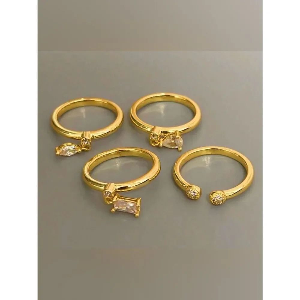 Retro Gold Stacking Rings A2032 - Picture 4 of 5